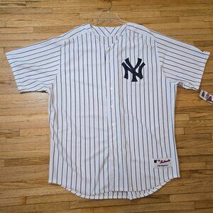 NWT  Majestic New York Yankees Pin Striped Jersey Authentic Collection Size 3XL